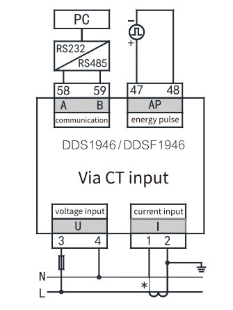 DIN-rail mounted Energy Meters Typical Wiring 2