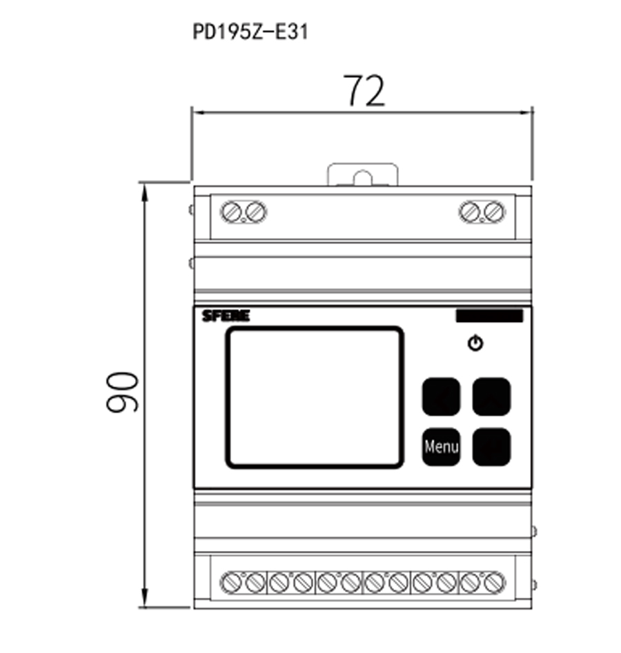 DC Multi-functional Power Meter Dimension